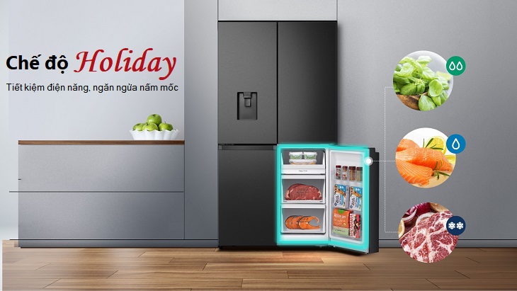 Tủ lạnh Casper nhiều cửa 645L RM-680VBW được tích hợp chế độ Holiday